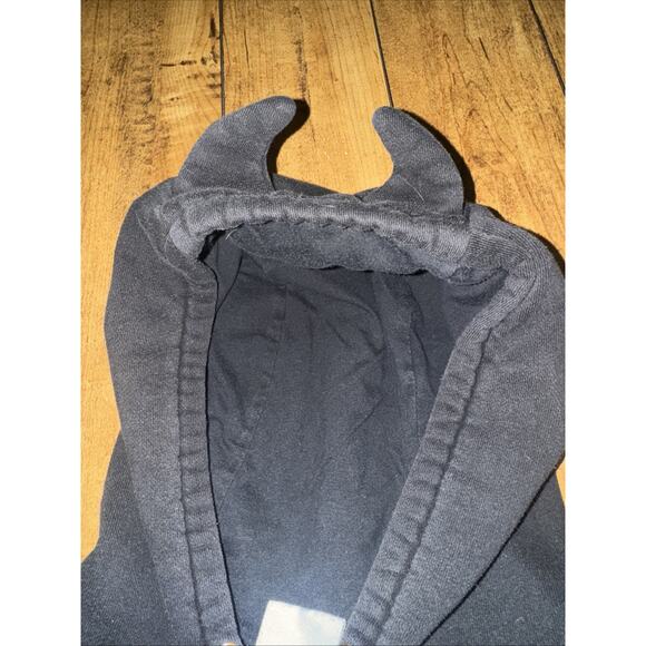 Salem7 Embroidered Logo Hoodie Black Medium 22x25 Streetwear Vintage Wash - Picture 4 of 4